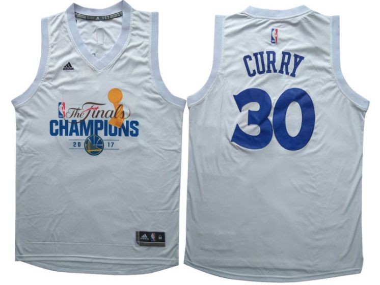 Men Golden State Warriors #30 Curry White Champions NBA Jerseys->->NBA Jersey